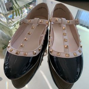 Girls beautiful flat studded shoes.